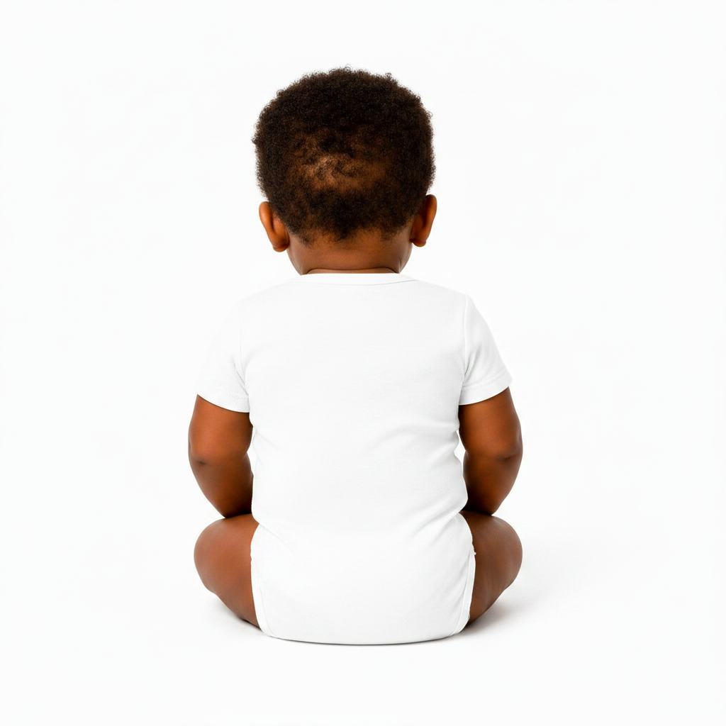 Likkle Man Design 3 organic baby bodysuit – back view