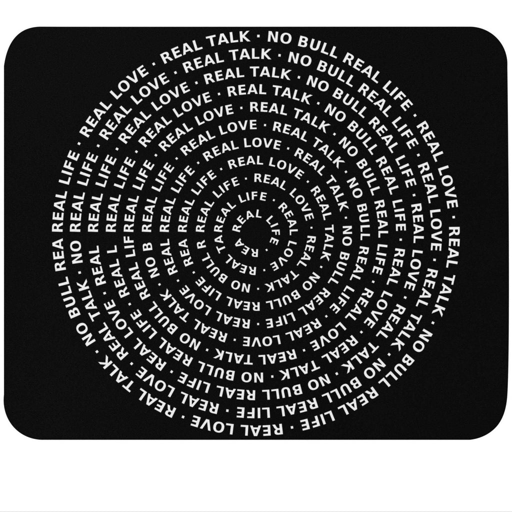Circular arrangement of text on a black background