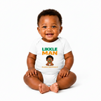 Likkle Man Design 3 organic baby bodysuit – front view