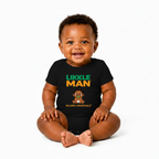 Likkle Man Design 3 organic baby bodysuit in black