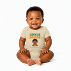 Likkle Man Design 3 organic baby bodysuit in organic natural