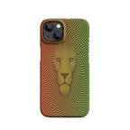 Phone case with a lion design on a white background