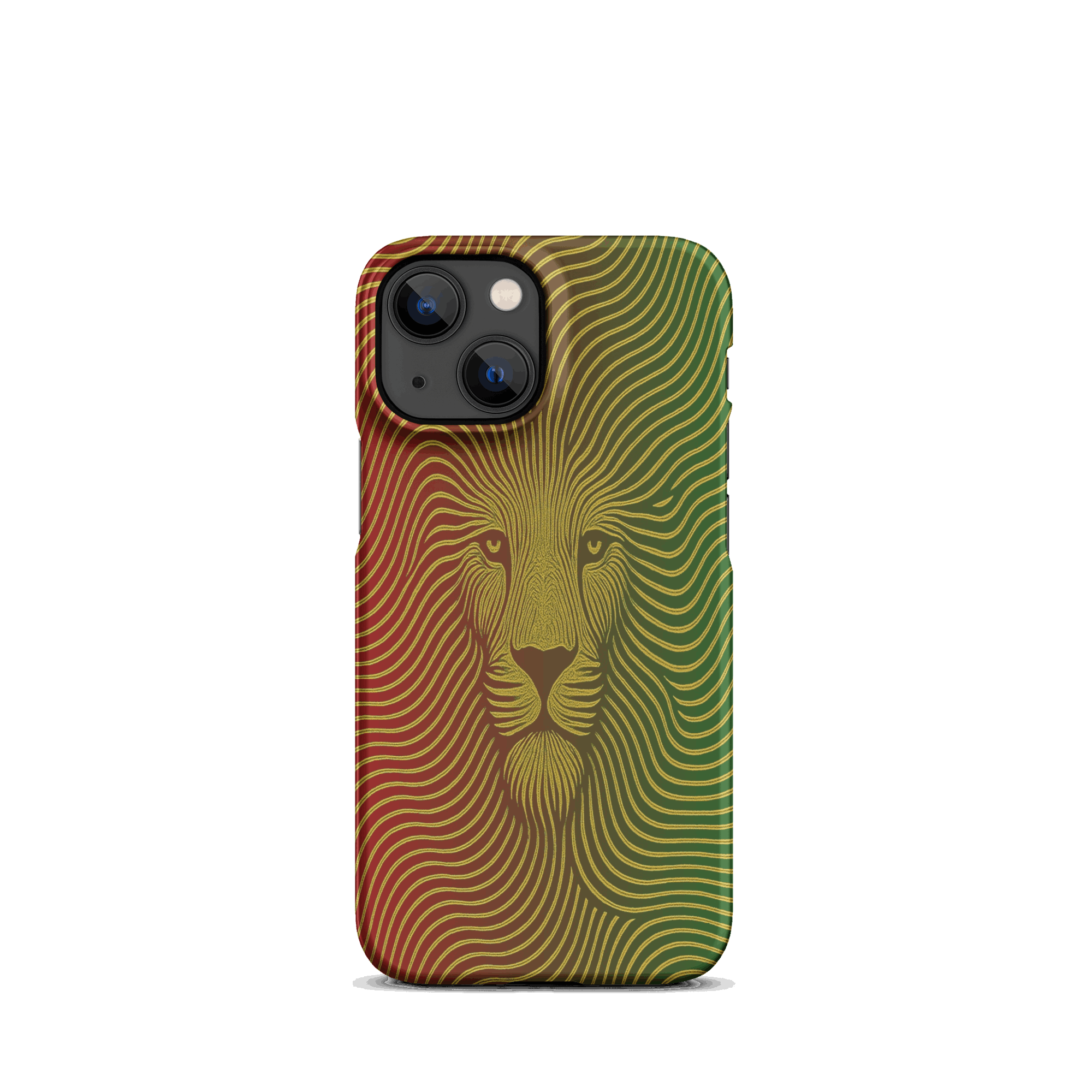 Phone case with a lion design on a white background