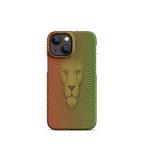 Phone case with a lion design on a white background