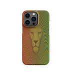 Phone case with a lion design on a white background