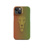 Phone case with a lion design on a white background