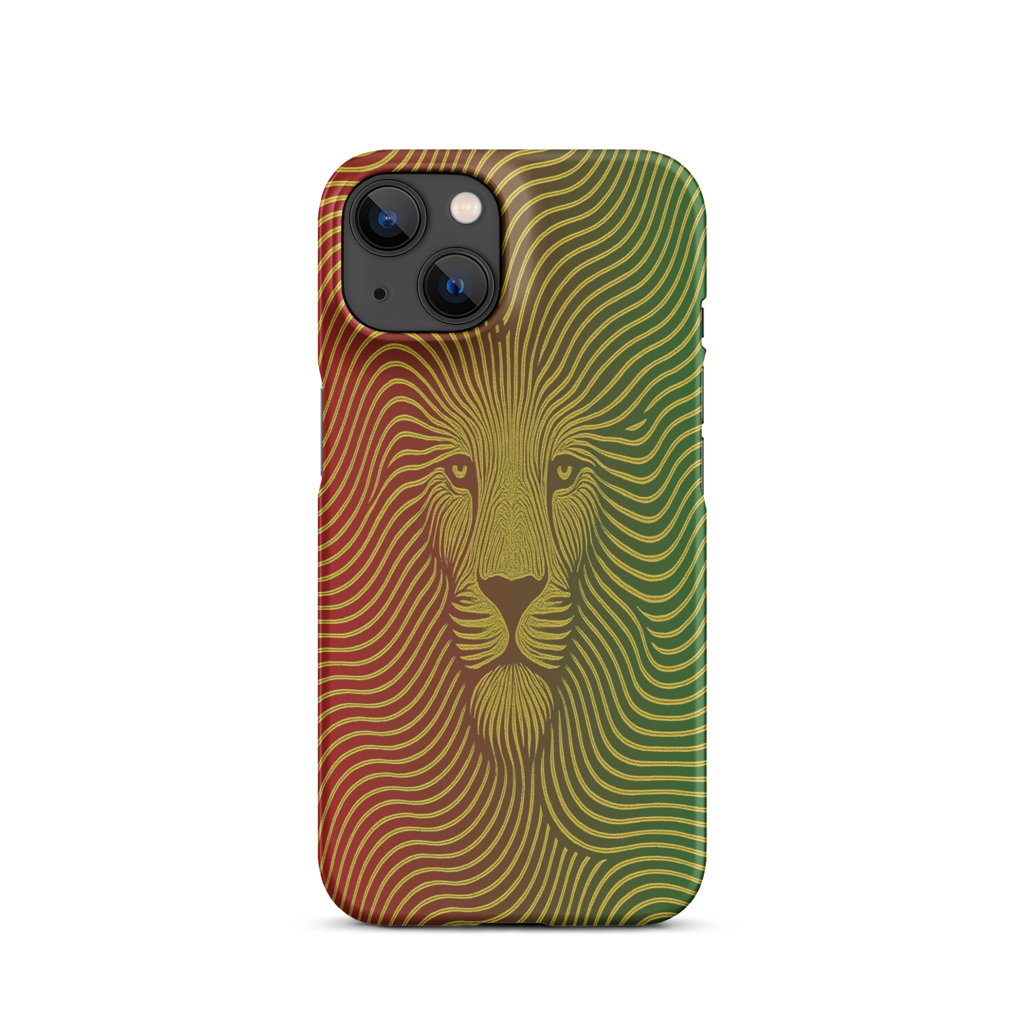 Phone case with a lion design on a white background