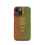 Phone case with a lion design on a white background