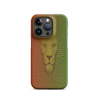 Phone case with a lion design on a white background