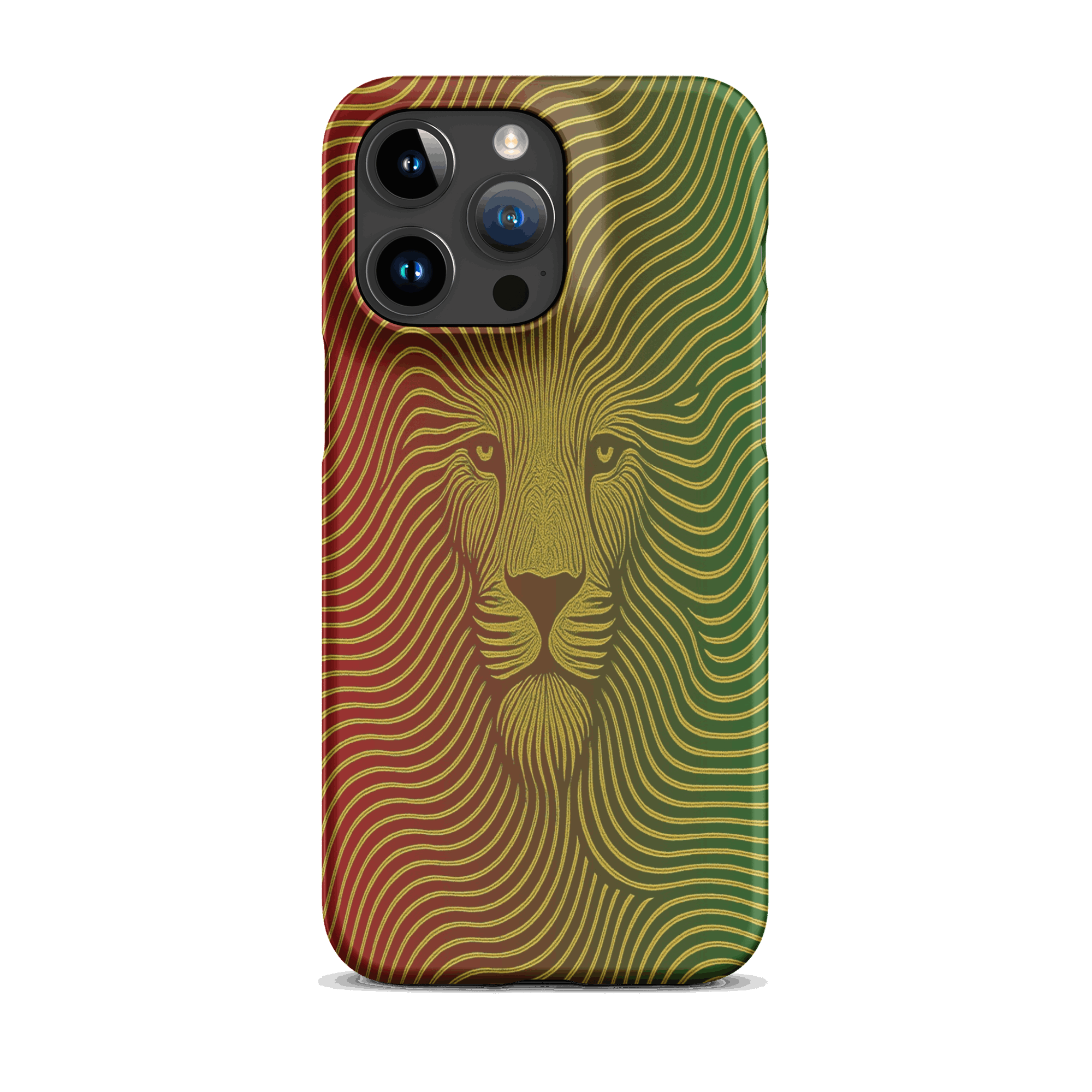 Phone case with a lion design on a white background
