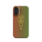 Phone case with a lion design on a white background