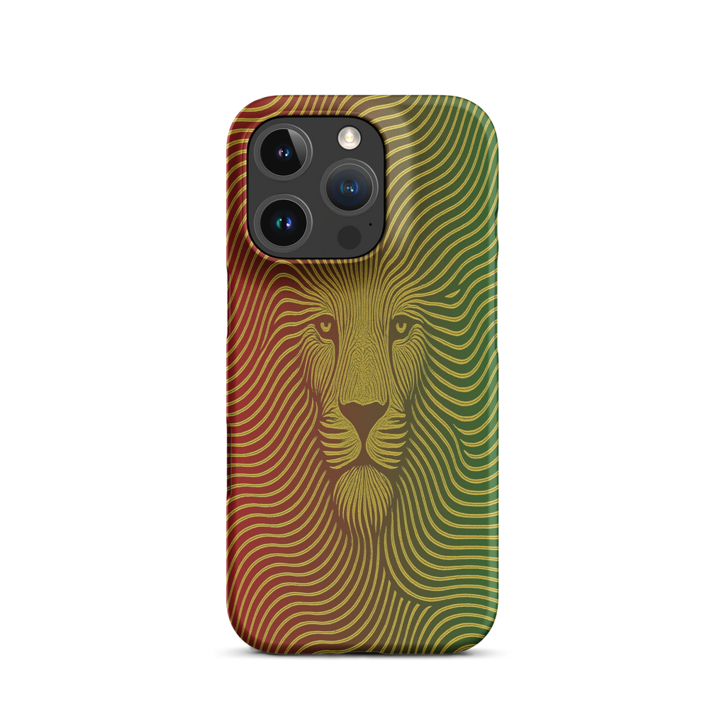 Phone case with a lion design on a white background