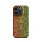 Phone case with a lion design on a white background