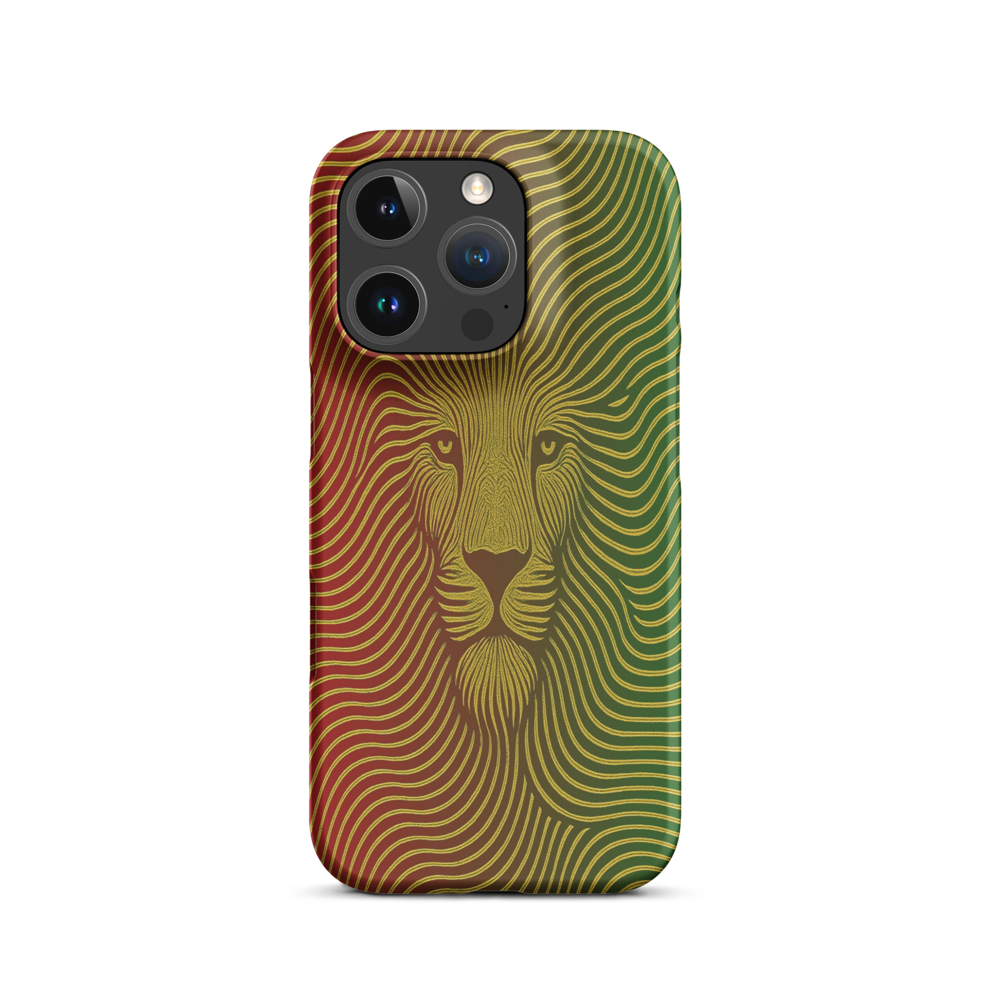 Phone case with a lion design on a white background