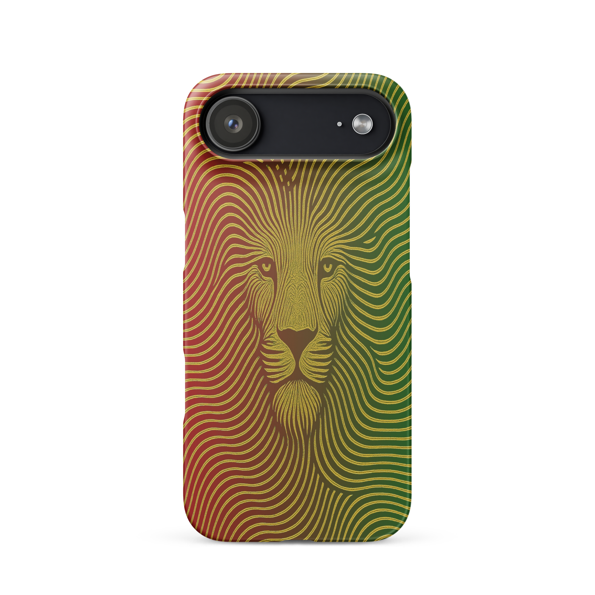 Phone case with a lion design on a white background