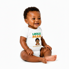 Likkle Man Design 3 organic baby bodysuit – three-quarter view