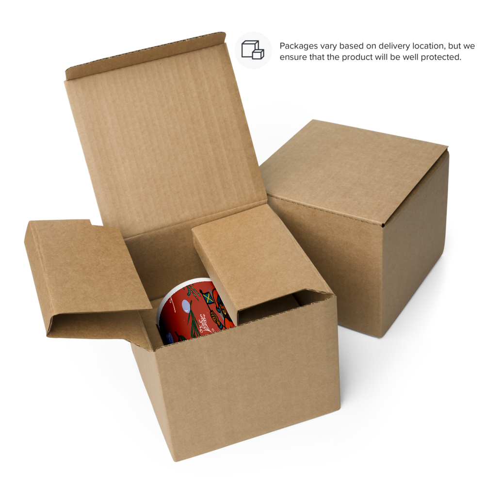 Happy Caribbean Christmas  Barbados White glossy mug